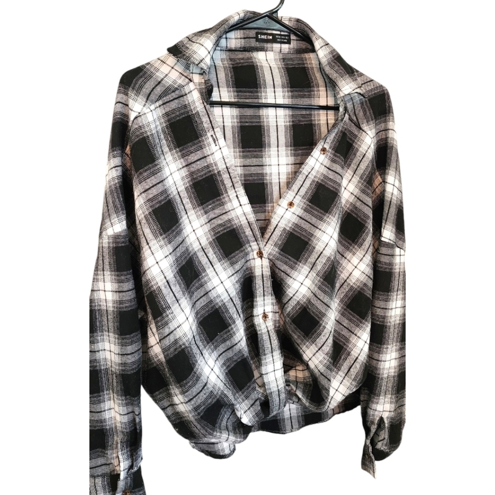 🔖Final Sale | Flannel Button up Shirt with Front Tuck in Style